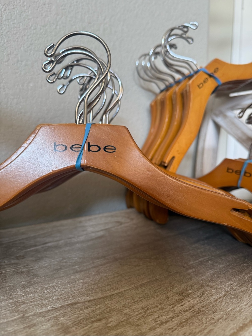 Wooden Bebe Clothes Hangers 35ct Bundle